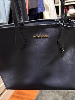 Michael Kors Blue Saffiano Leather Tote Bag